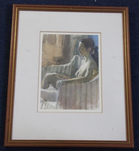 Ken Howard (1932-) Seated female nude 9 x 6.75in.